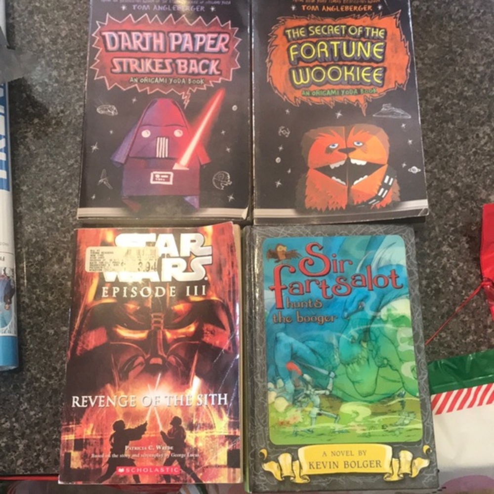 4 Book lot‎ Origami Yoda Sir Fartsalot Star Wars